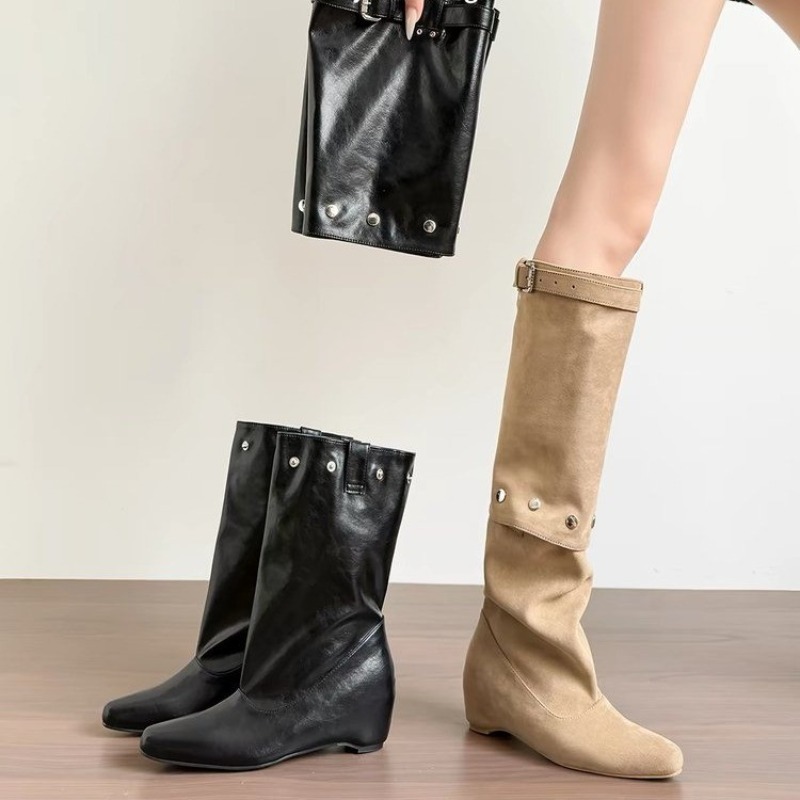 Women'S Shoes Chelsea - Sepatu Bot Model Mid-Tube dengan Ujung