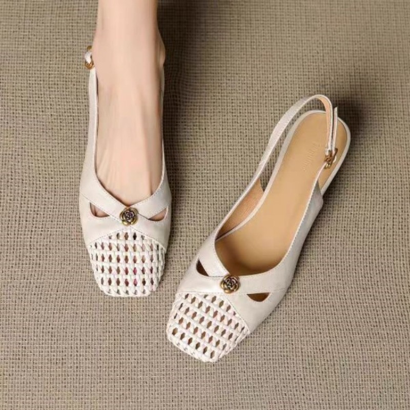 Shoes For Women Flats - Sandal wanita bergaya Prancis dengan ujung