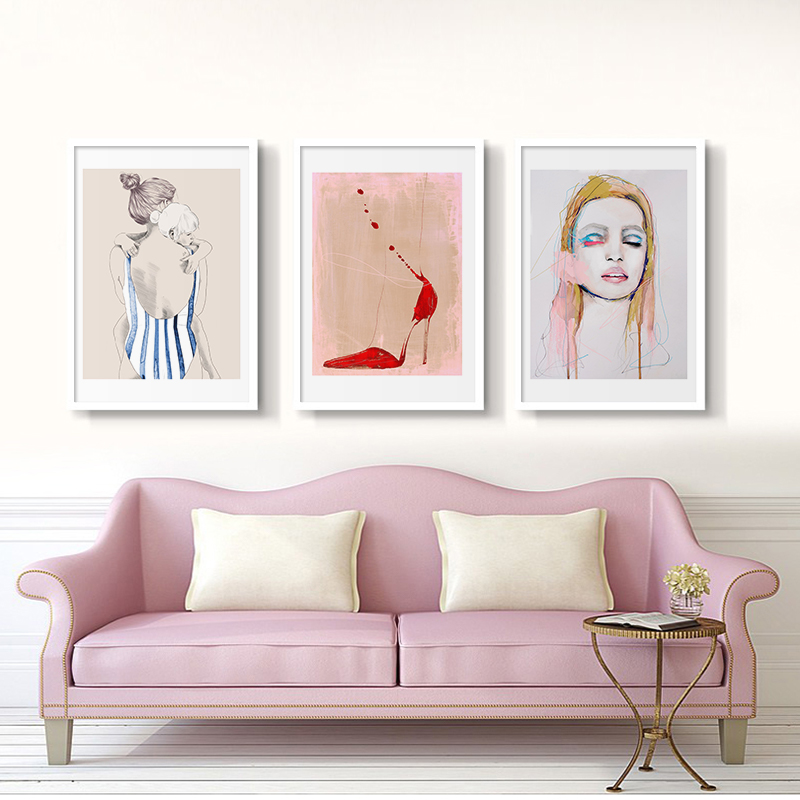 Women Shoes Quote - Lukisan kanvas cetak seni Poster kutipan