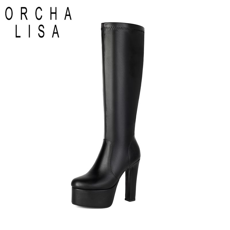 Women'S Shoes Extended Sizes - ORCHA LISA Sepatu Bot Tinggi Wanita,
