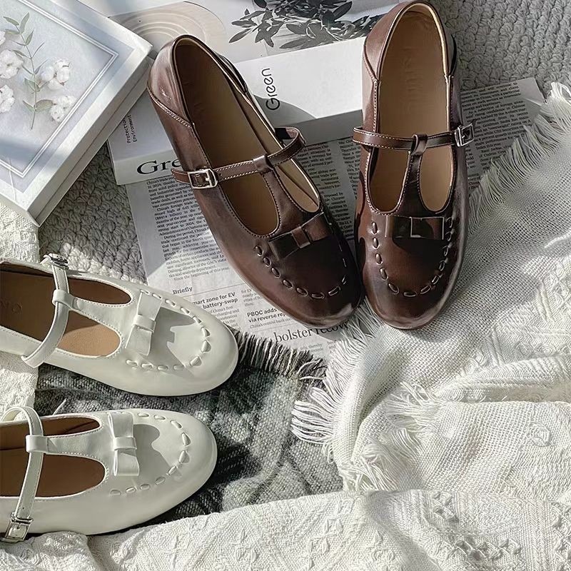 Sepatu Mary Jane Tali Prancis  - Shoes For Women Flats ulasan dan harga