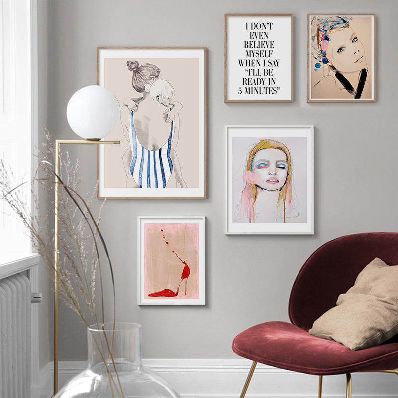 Lukisan kanvas cetak seni Post - Women Shoes Quote ulasan dan harga