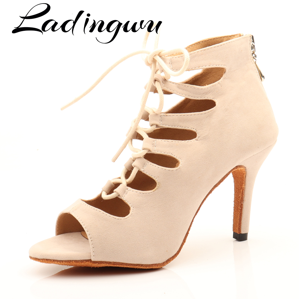 Ladingwu Beige Suede Tinggi At - Women'S Shoes Z ulasan dan harga