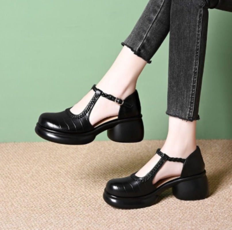 Sandal Mary Jane Wanita Warna  - Women Shoes Black ulasan dan harga