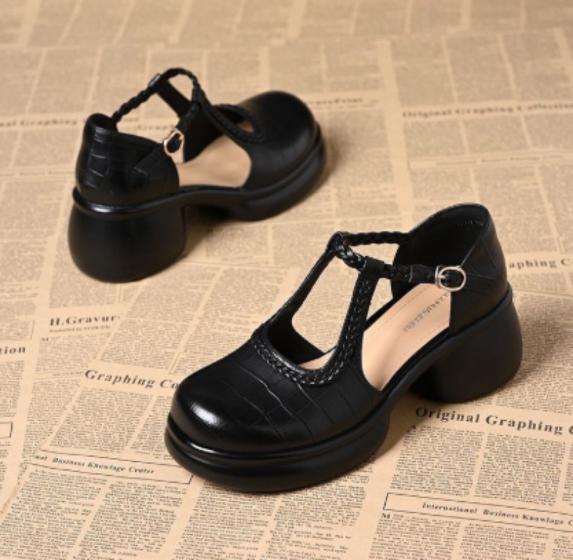 Sandal Mary Jane Wanita Warna  - Women Shoes Black ulasan dan harga